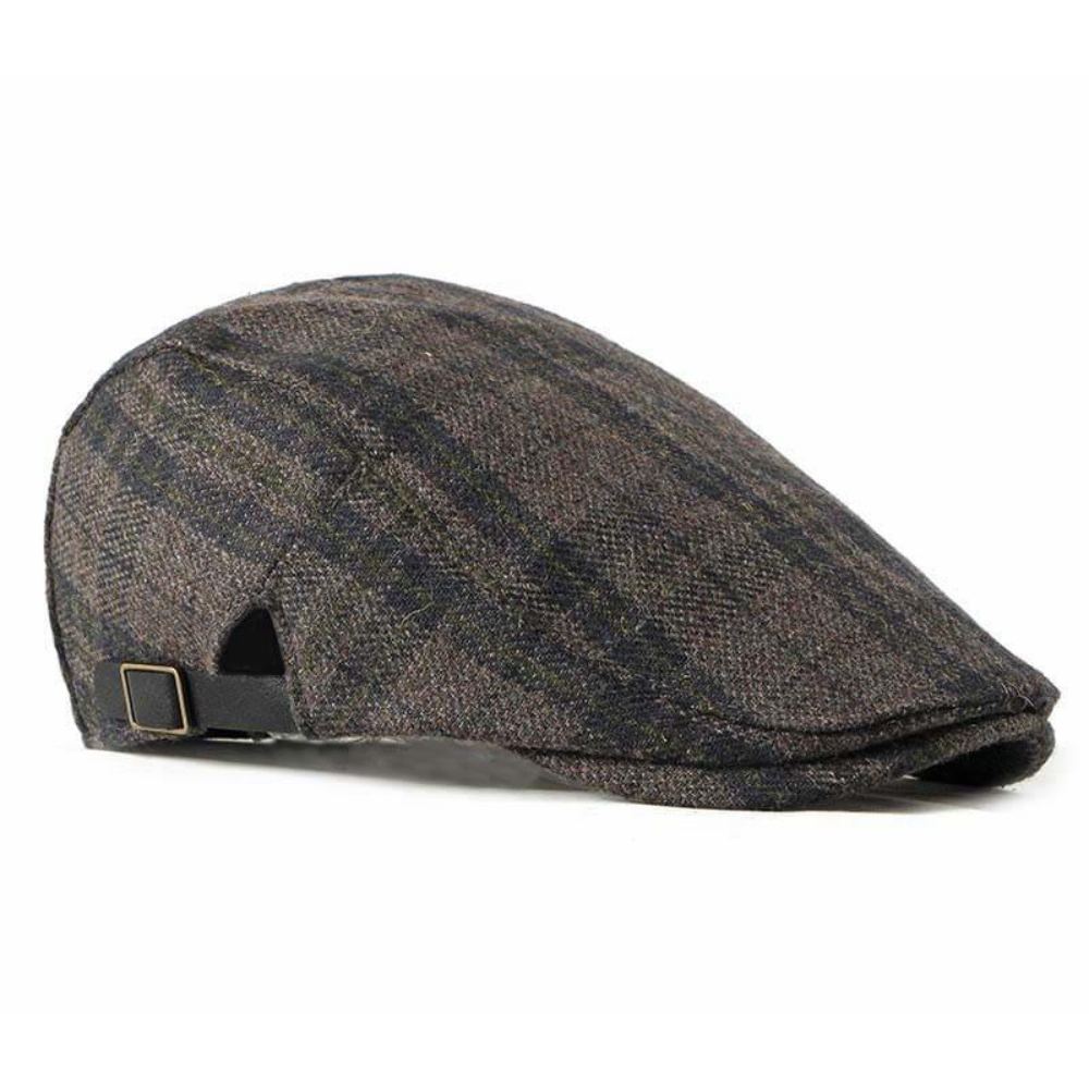 Keswick Brown Tartan Wool Flat Cap