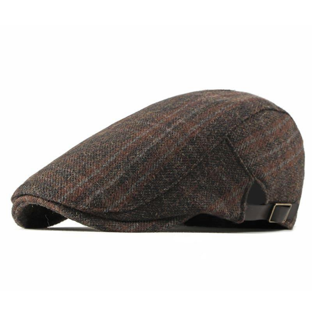 Keswick Brown Tartan Wool Flat Cap