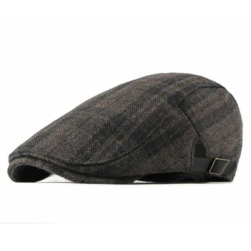 Keswick Brown Tartan Wool Flat Cap