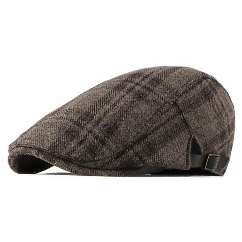 Keswick Brown Tartan Wool Flat Cap