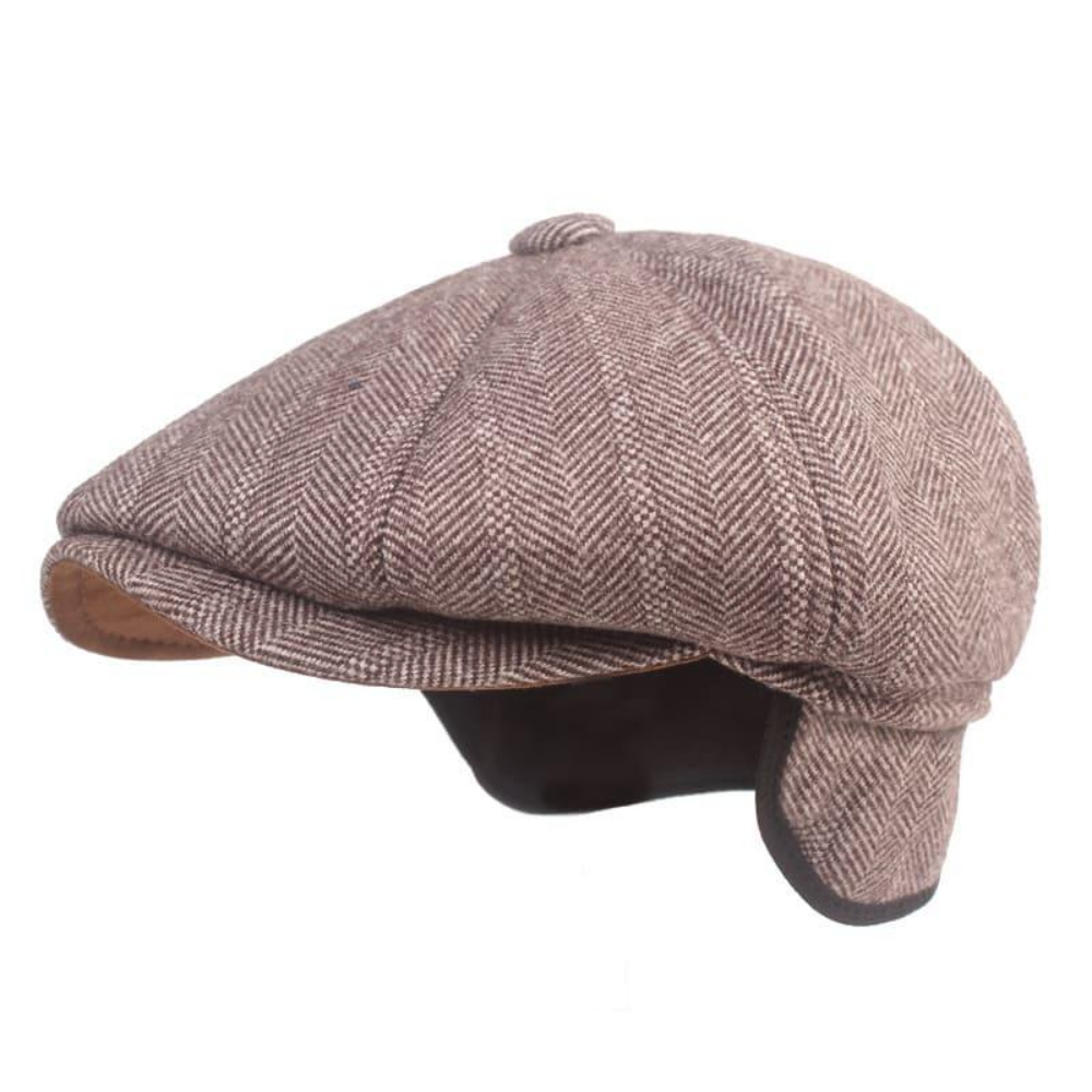 Canterbury Herringbone Earflap Newsboy Cap