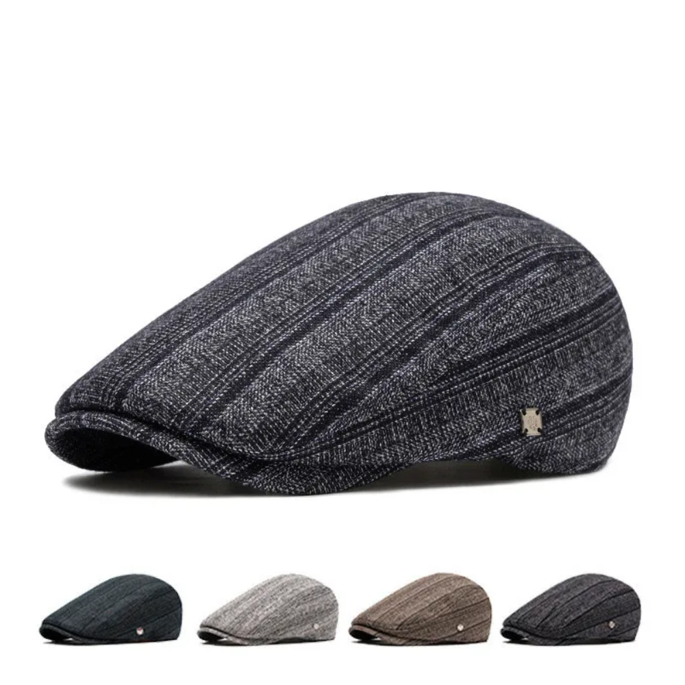 Carlisle Textured Stripe Flat Cap