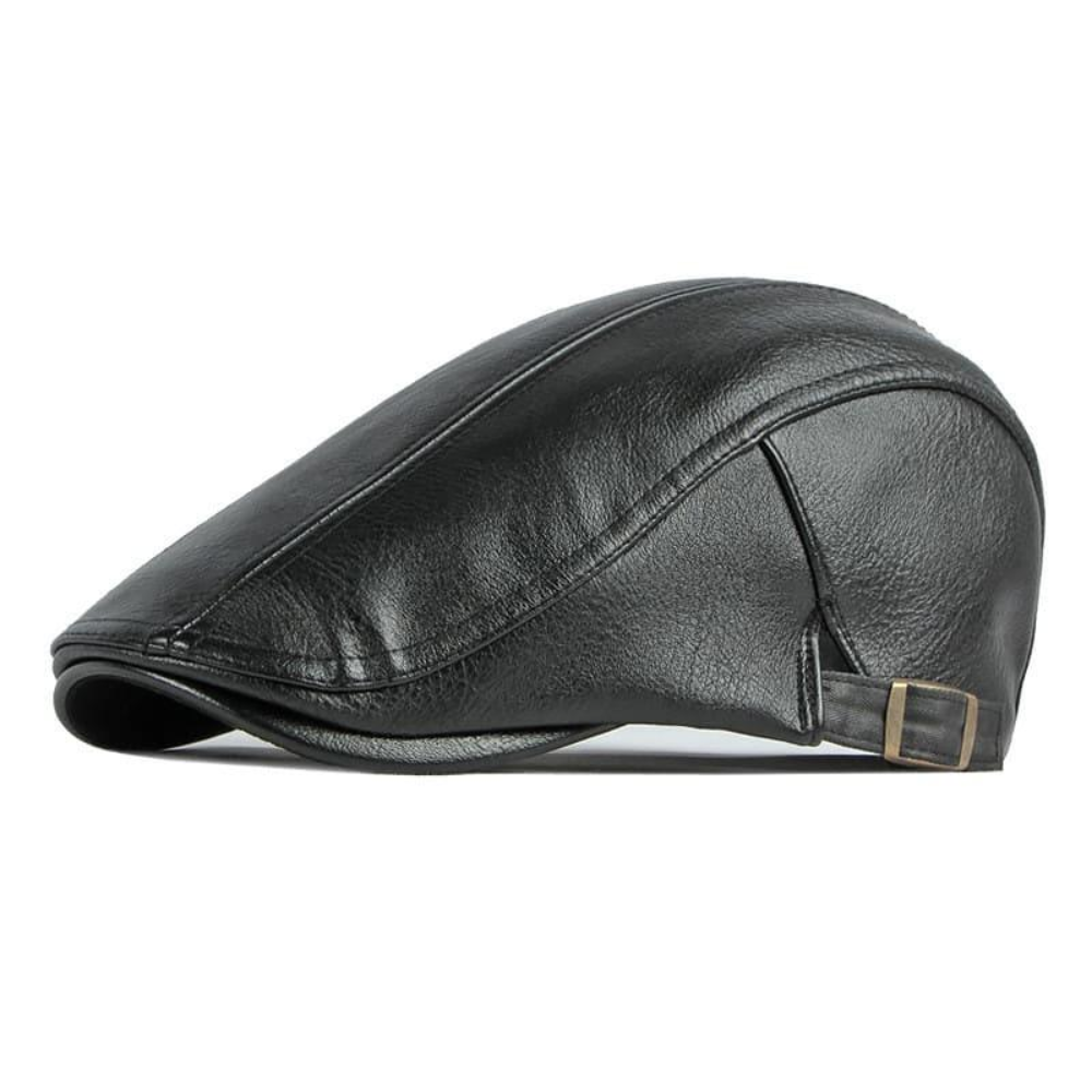 Cavendish Leather Flat Cap