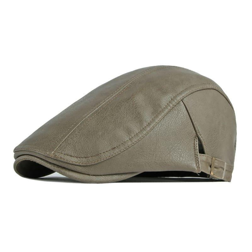 Cavendish Leather Flat Cap