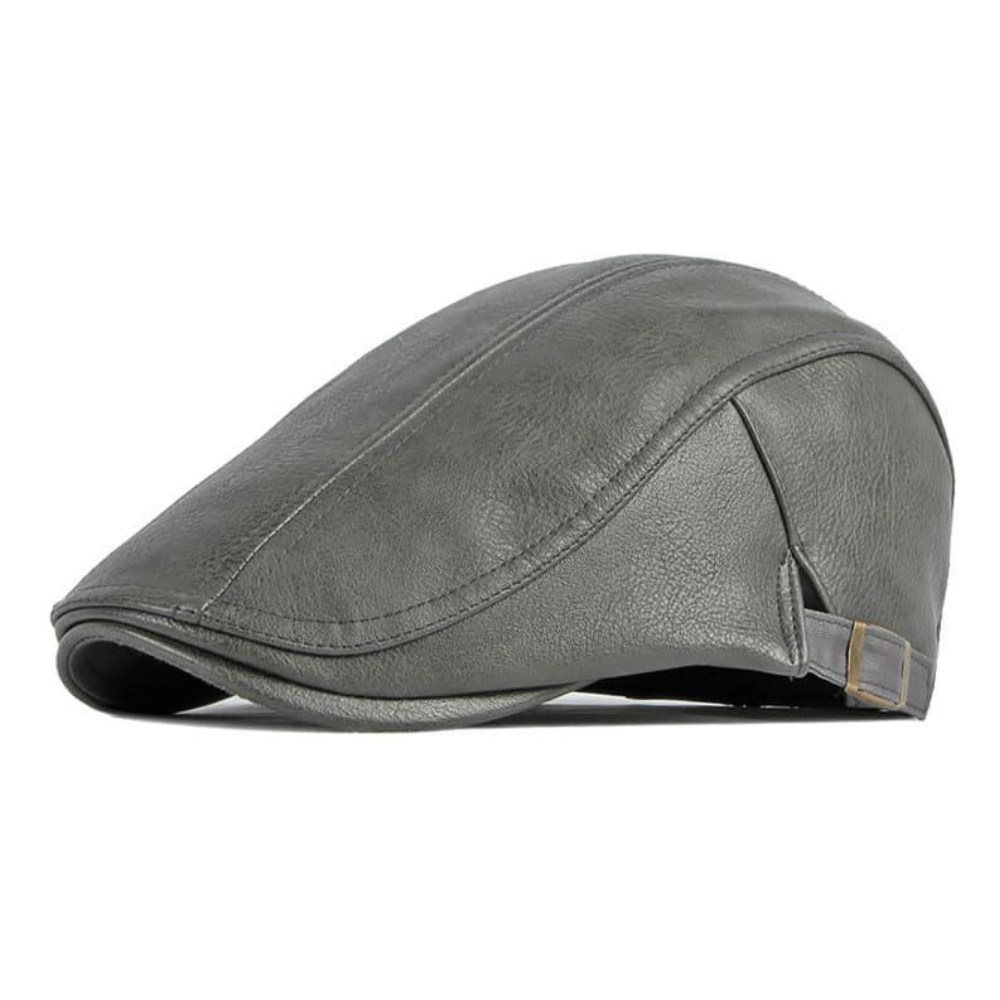 Cavendish Leather Flat Cap