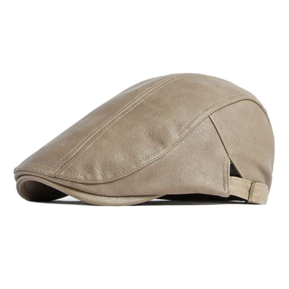 Cavendish Leather Flat Cap