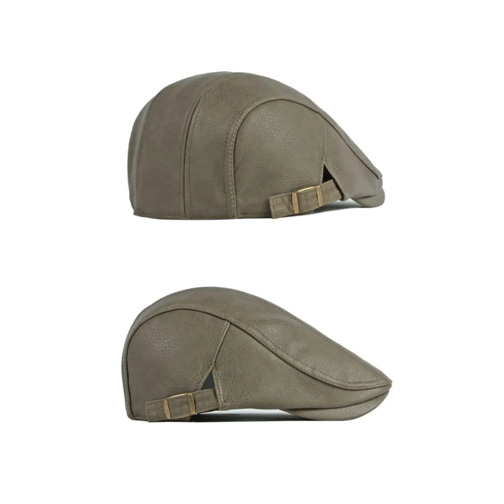 Cavendish Leather Flat Cap