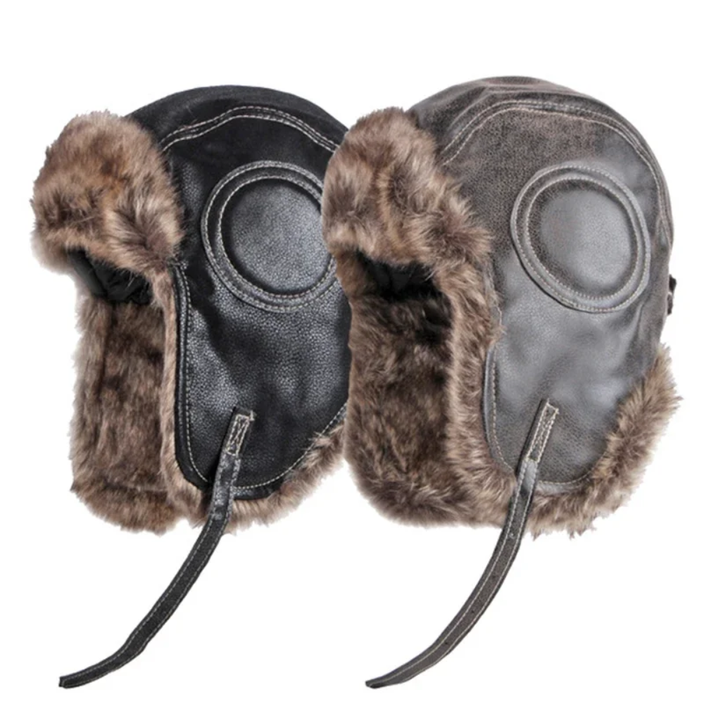Frosthaven Winter Fur Leather Bomber Hat