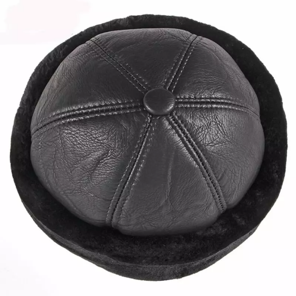 Hudson Winter Lined Leather Docker Cap
