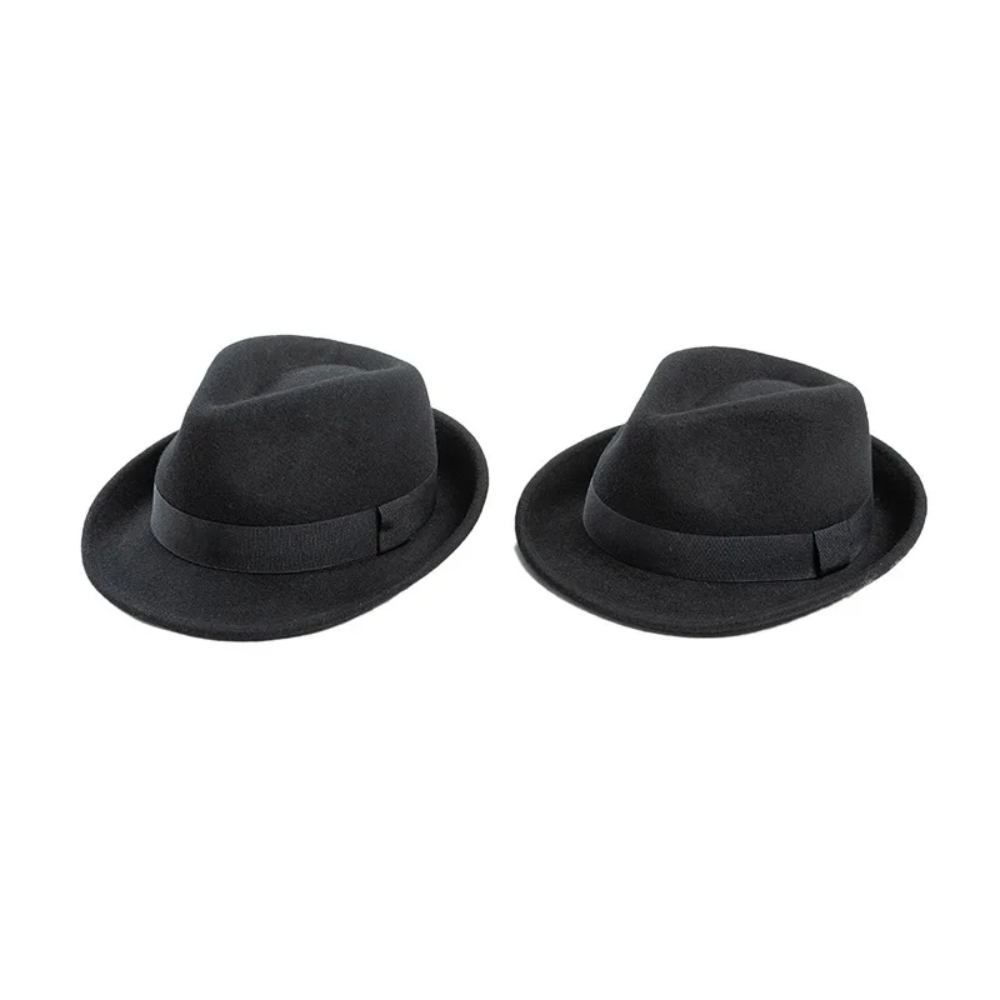 Huxley Small Brim Black Wool Trilby Hat