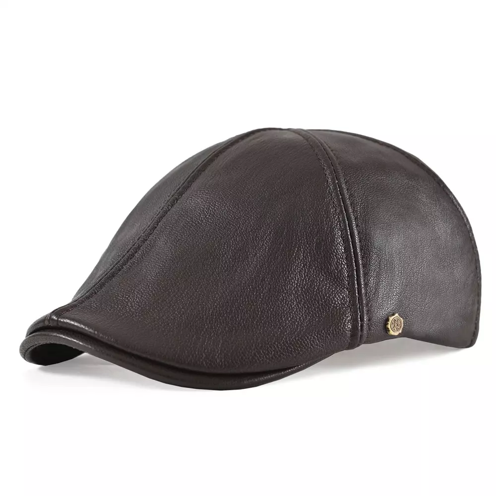 Kingsbridge Genuine Leather Flat Cap