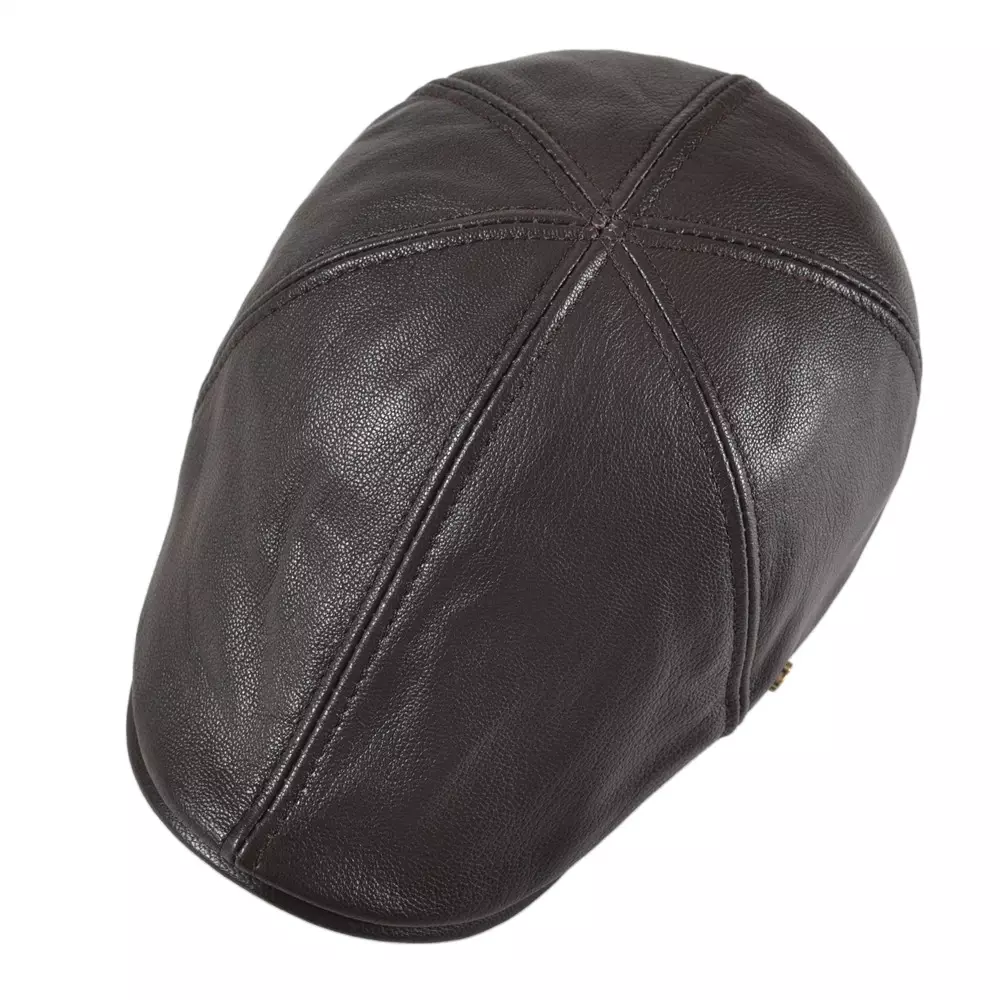 Kingsbridge Genuine Leather Flat Cap