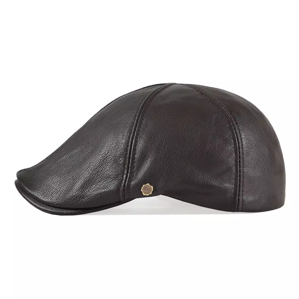 Kingsbridge Genuine Leather Flat Cap