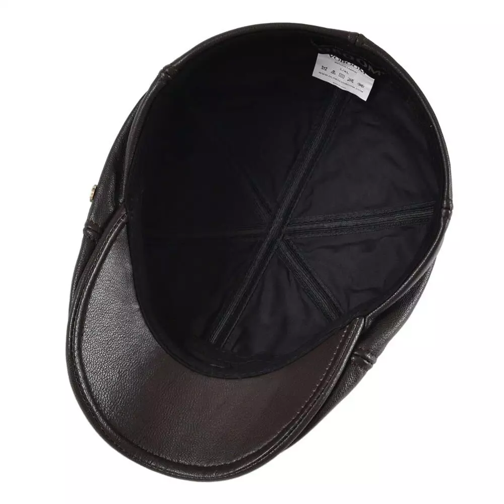 Kingsbridge Genuine Leather Flat Cap