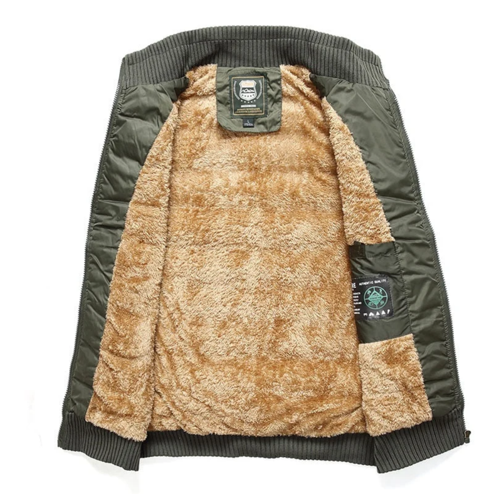 Langford Men’s Fur-Lined Puffer Vest with High Ribbed Collar