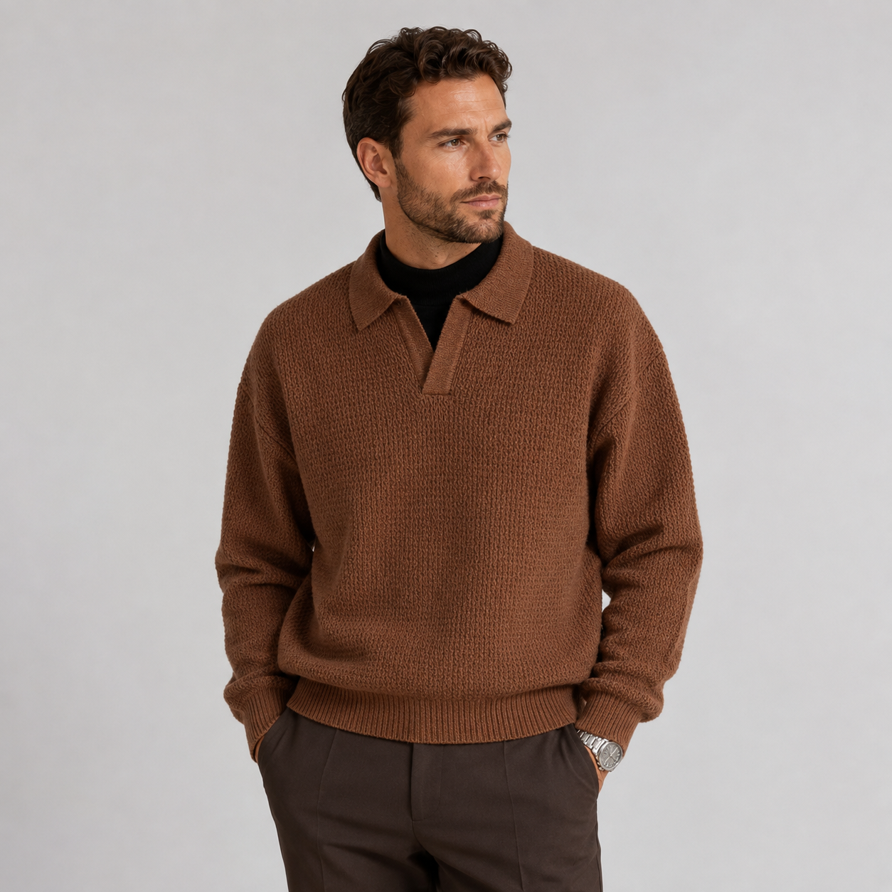 Men's Collared Knit Jumper