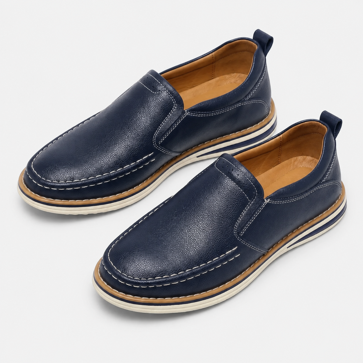 Men's Leather Cushioned Slip-On Loafers