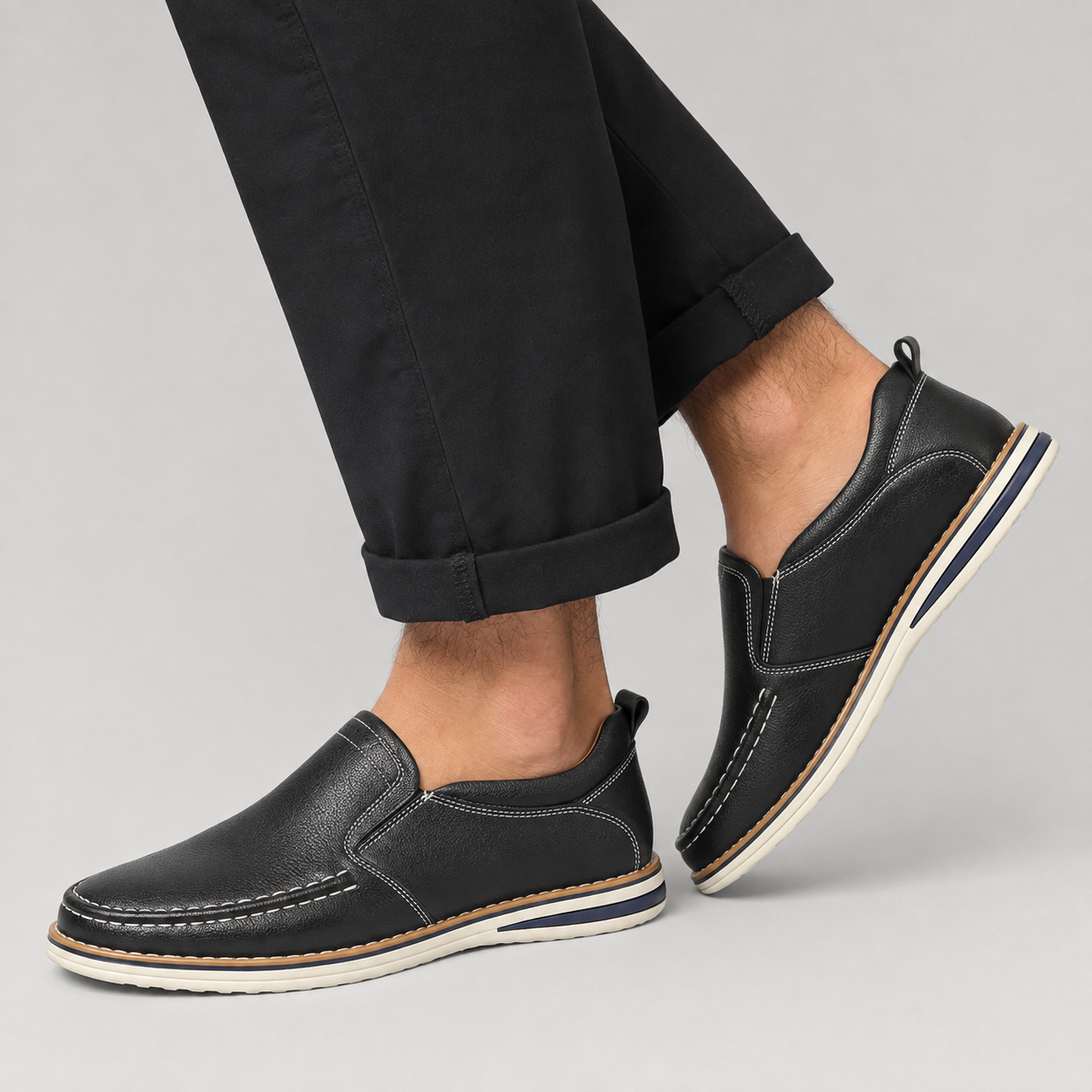 Men's Leather Cushioned Slip-On Loafers