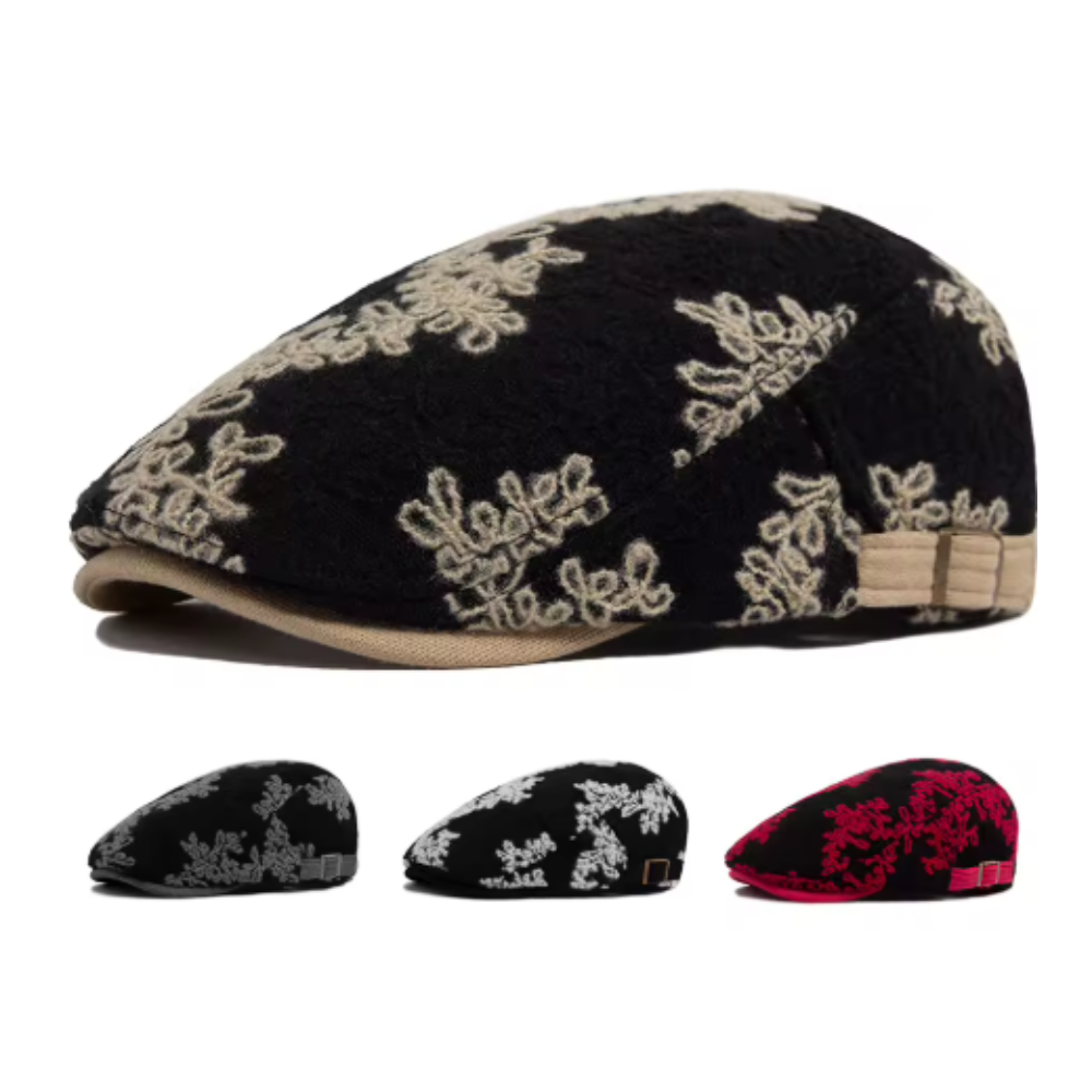 Men’s Vintage Floral Print Flat Cap