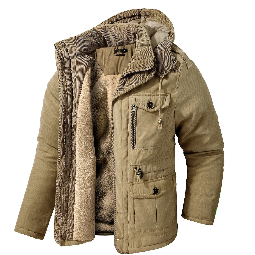 Men's Windproof Winter Jacket with Hood