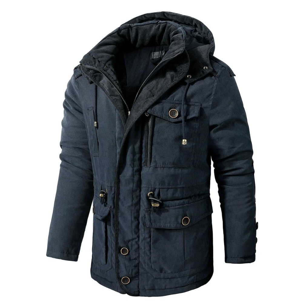 Men's Windproof Winter Jacket with Hood