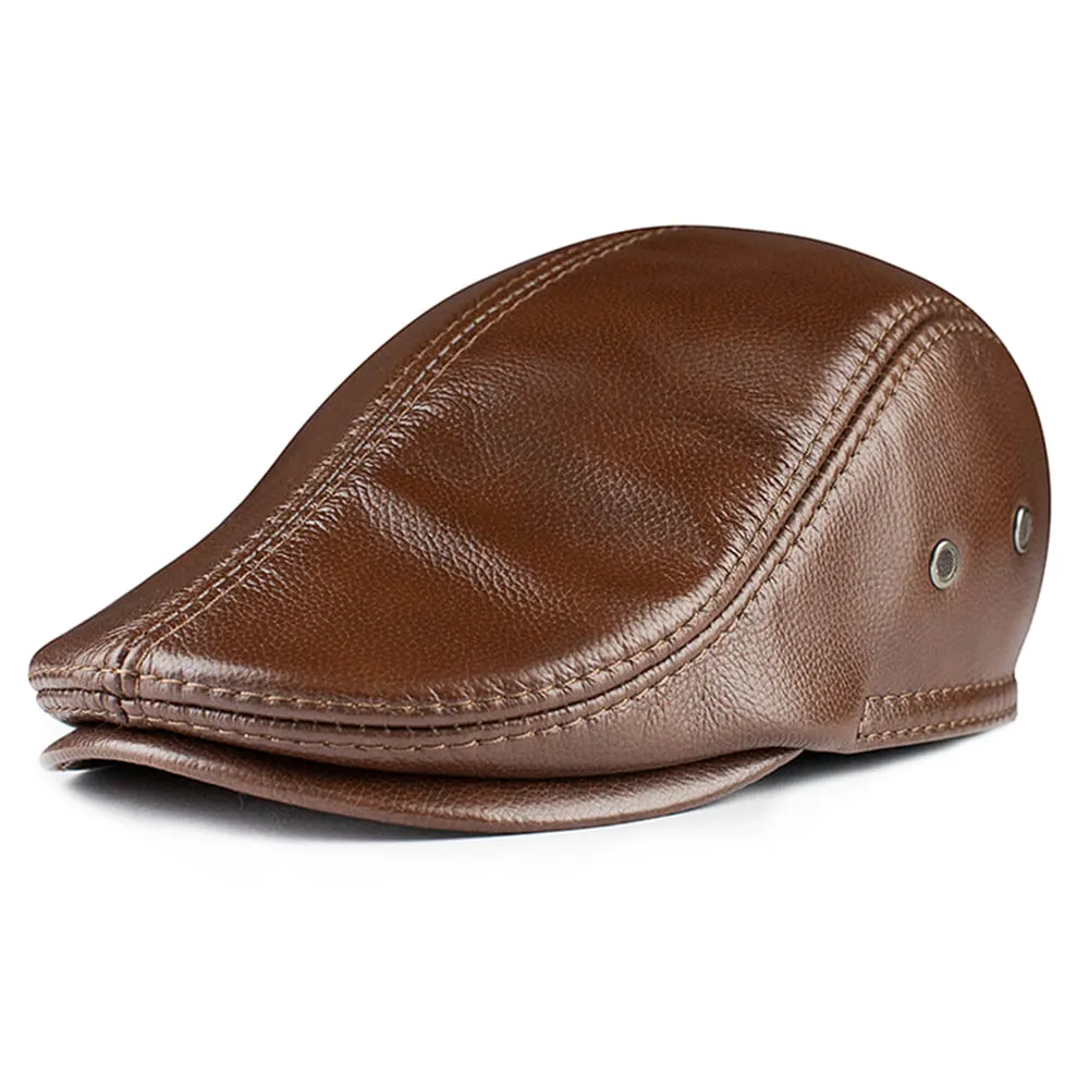 Northampton Genuine Leather Earflap Flat Cap