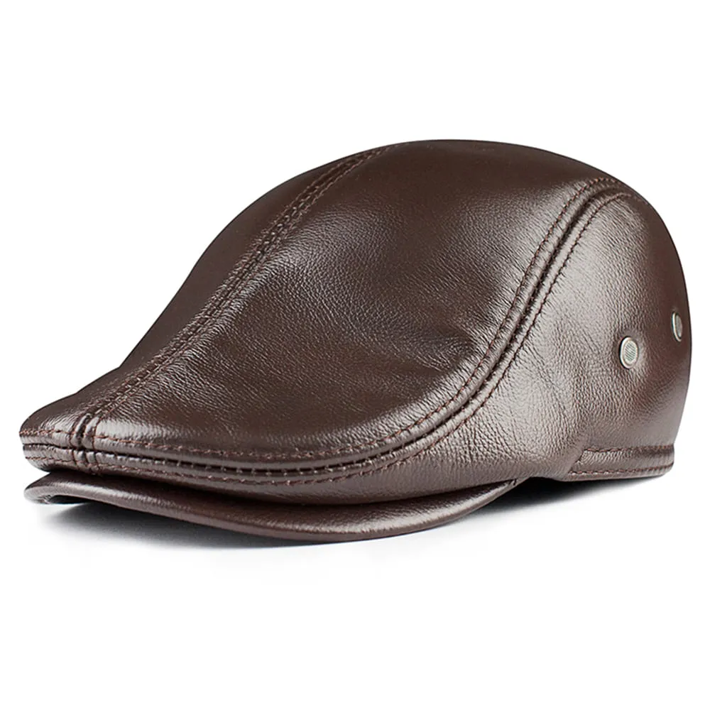 Northampton Genuine Leather Earflap Flat Cap