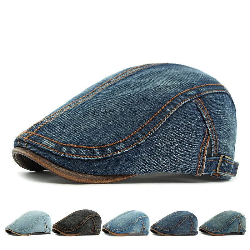 Colton Denim Flat Cap