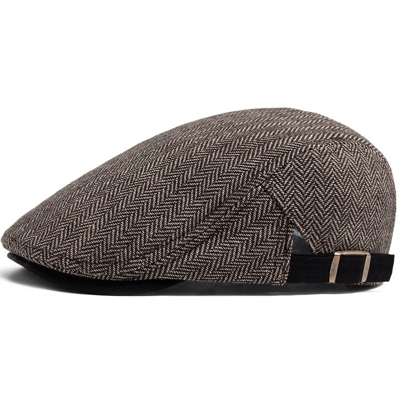 Fulton Herringbone Flat Cap
