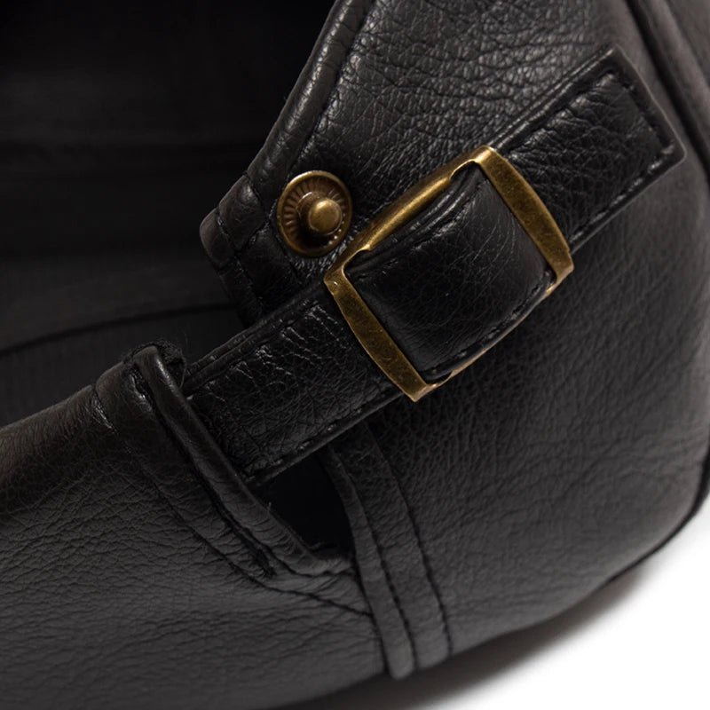Hudson Faux Leather Flat Cap