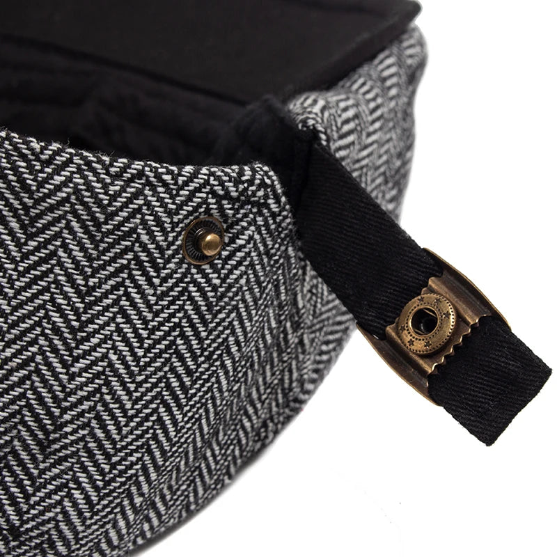 Fulton Herringbone Flat Cap
