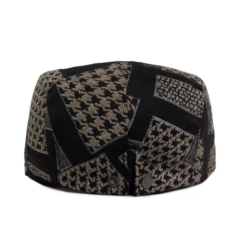 Berkley Patchwork Houndstooth Flat Cap