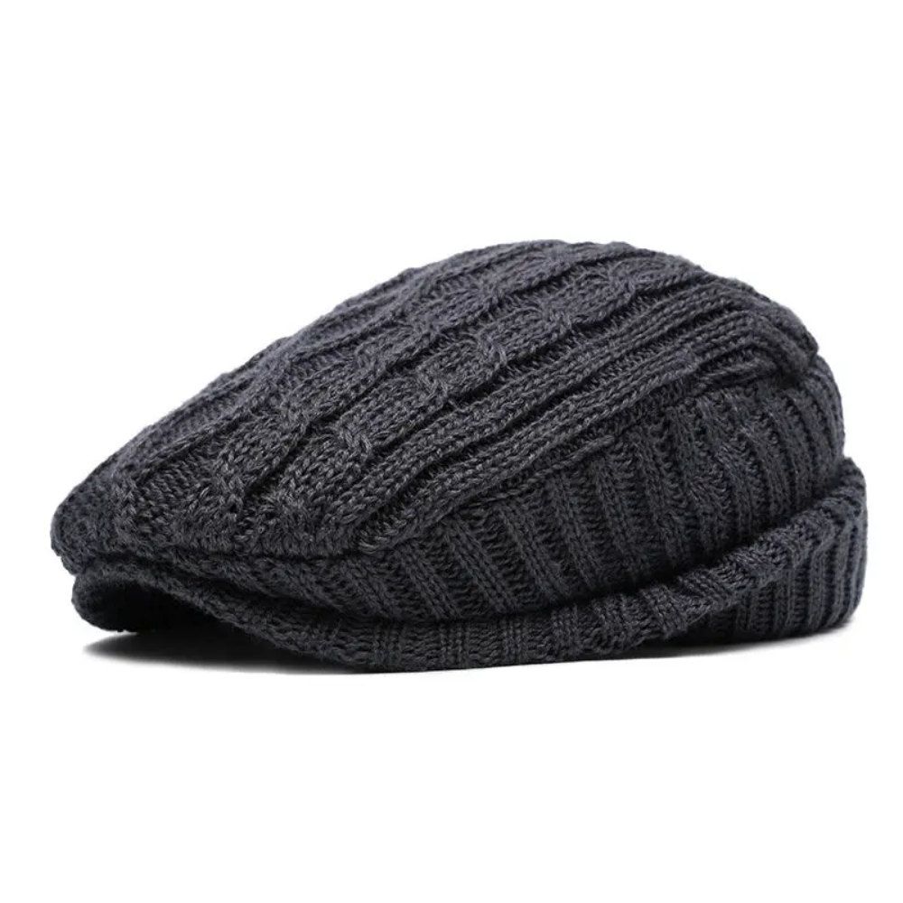 Yorkshire Winter Cable Knit Flat Cap