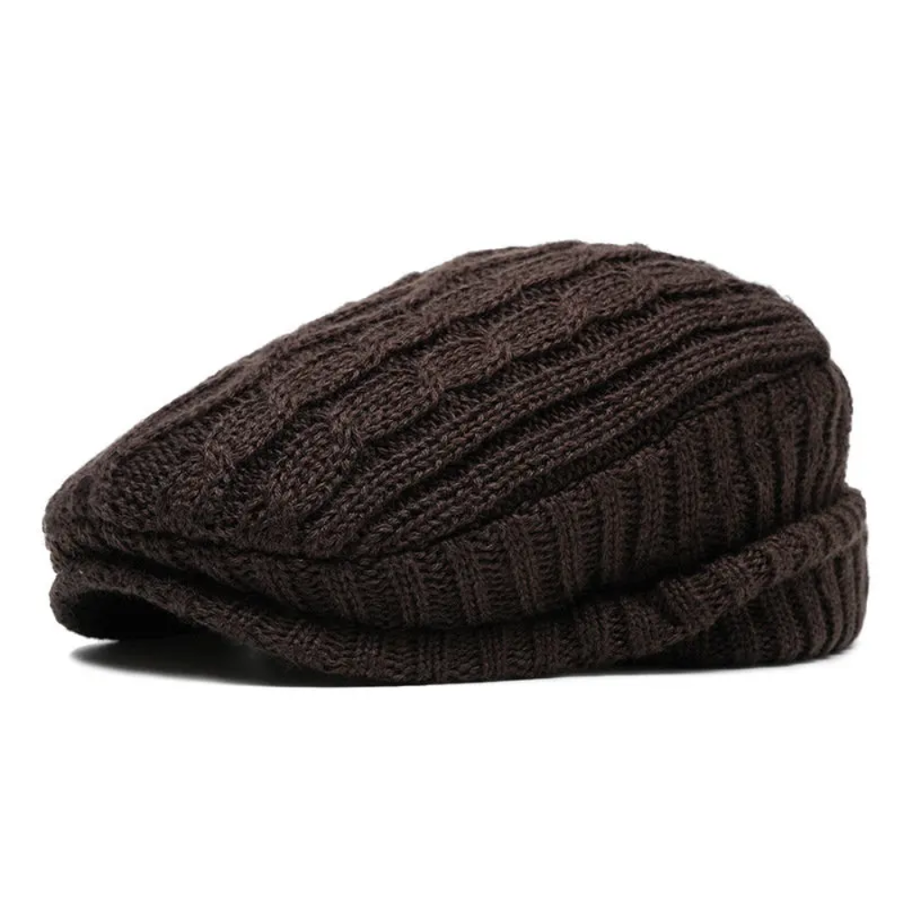 Yorkshire Winter Cable Knit Flat Cap