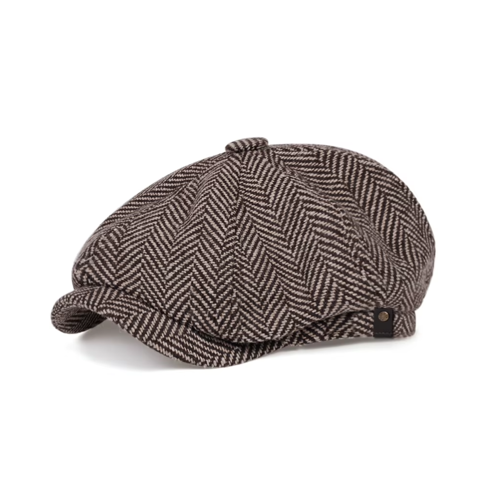 Thorpe Herringbone Newsboy Cap