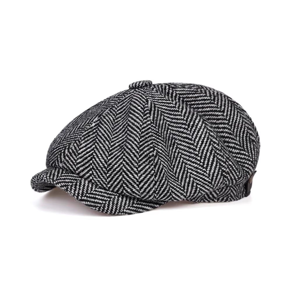 Thorpe Herringbone Newsboy Cap